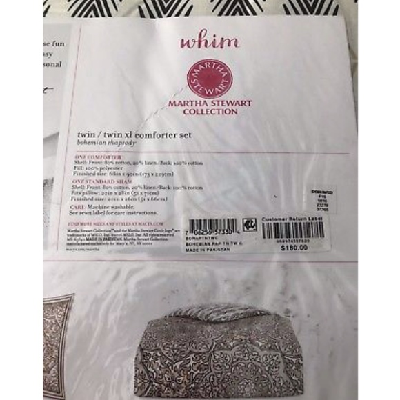 NIP Whim Martha Stewart Collection Comforter Set - Picture 6 of 6